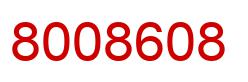 Number 8008608 red image