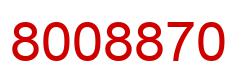 Number 8008870 red image