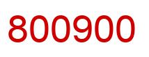 Number 800900 red image