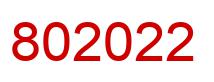 Number 802022 red image