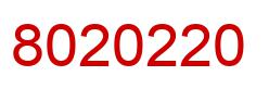 Number 8020220 red image