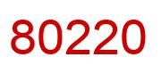 Number 80220 red image