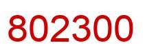 Number 802300 red image