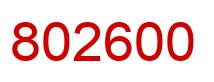 Number 802600 red image