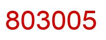 Number 803005 red image