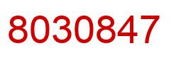 Number 8030847 red image