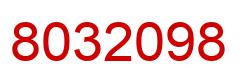 Number 8032098 red image