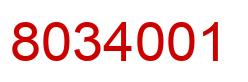 Number 8034001 red image
