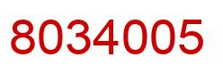 Number 8034005 red image