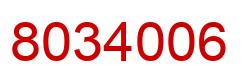 Number 8034006 red image