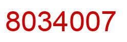 Number 8034007 red image