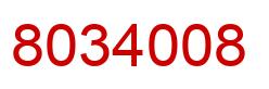Number 8034008 red image