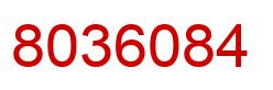 Number 8036084 red image