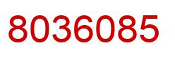 Number 8036085 red image