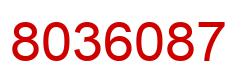Number 8036087 red image