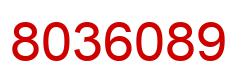 Number 8036089 red image