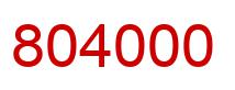 Number 804000 red image
