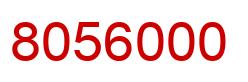 Number 8056000 red image