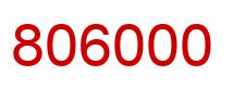 Number 806000 red image