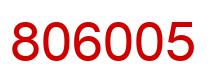 Number 806005 red image