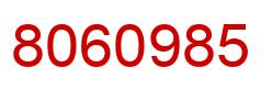 Number 8060985 red image