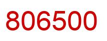 Number 806500 red image