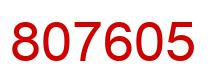 Number 807605 red image