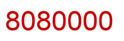 Number 8080000 red image