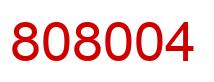 Number 808004 red image