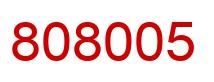 Number 808005 red image