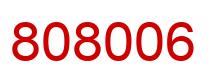 Number 808006 red image