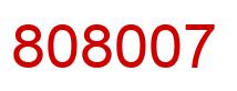 Number 808007 red image