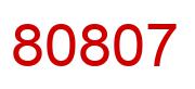 Number 80807 red image