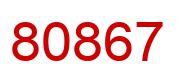Number 80867 red image