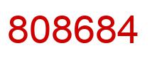 Number 808684 red image