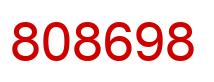 Number 808698 red image