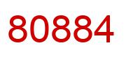 Number 80884 red image