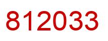 Number 812033 red image