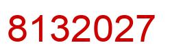 Number 8132027 red image
