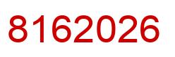 Number 8162026 red image