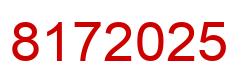 Number 8172025 red image