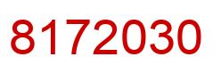 Number 8172030 red image