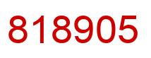 Number 818905 red image