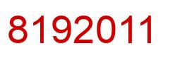 Number 8192011 red image