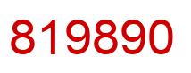 Number 819890 red image