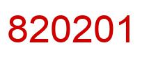 Number 820201 red image