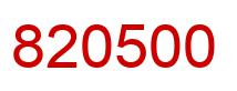 Number 820500 red image