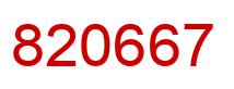 Number 820667 red image