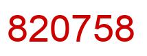 Number 820758 red image
