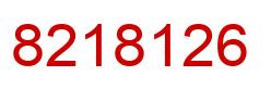 Number 8218126 red image